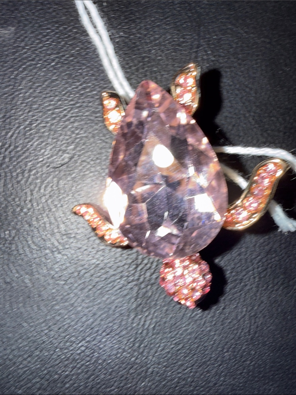 Pink Teardrop Crystal Pendant Necklace - Elegant Women Jewelry